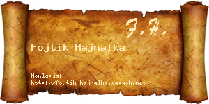 Fojtik Hajnalka névjegykártya